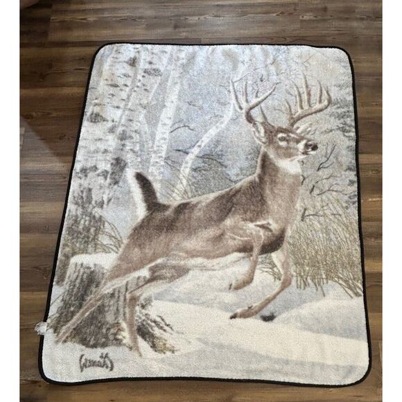 Al Agnew Winter Mountain‎ Deer Wall Art Tapestry Throw Blanket Cabincore Hunting - Picture 10 of 10